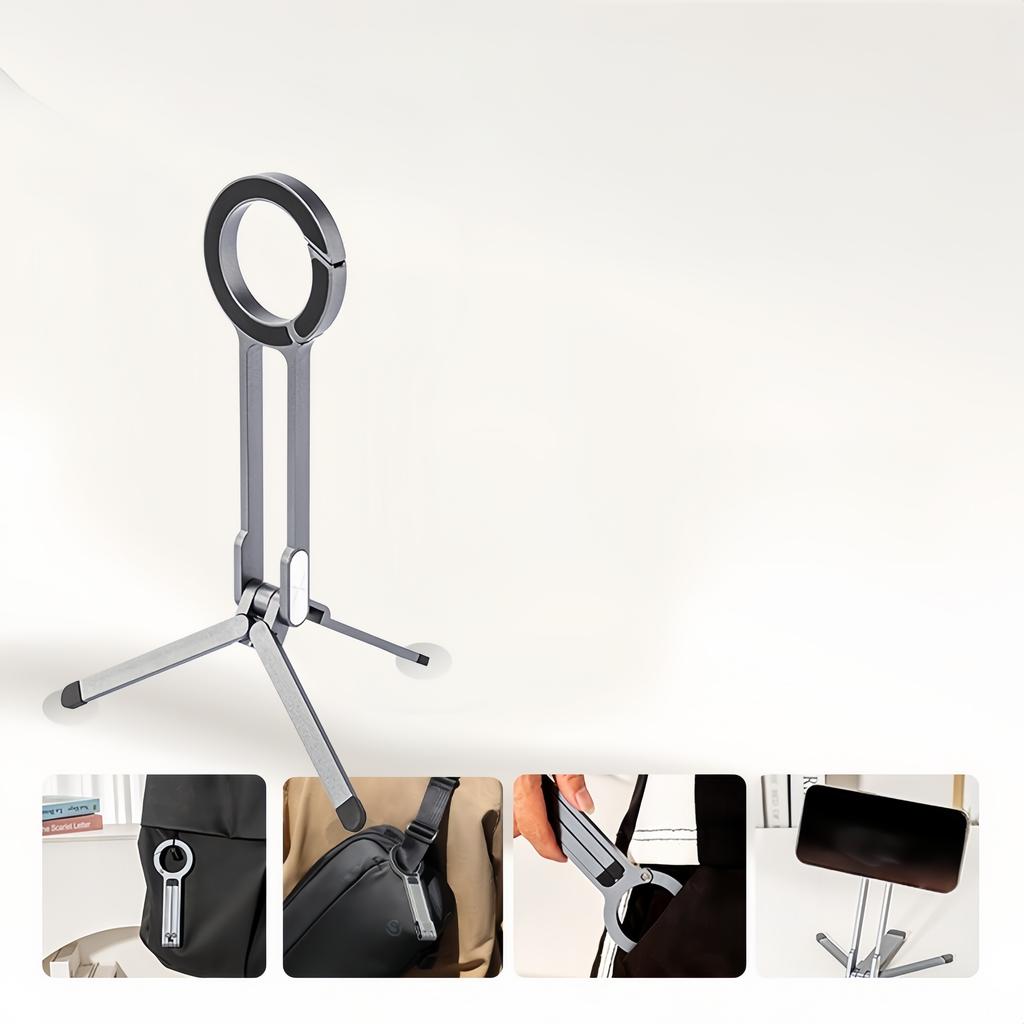 1 Set Magnetic Cell Phones Tripod Mount Foldable Portable Phone Holder Stand For Magsafe Phone 16 15 14 13 12 Pro Max