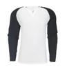 Men's V-neck Colorblock Long Sleeved T-shirt Casual Sports Slim Fit Top