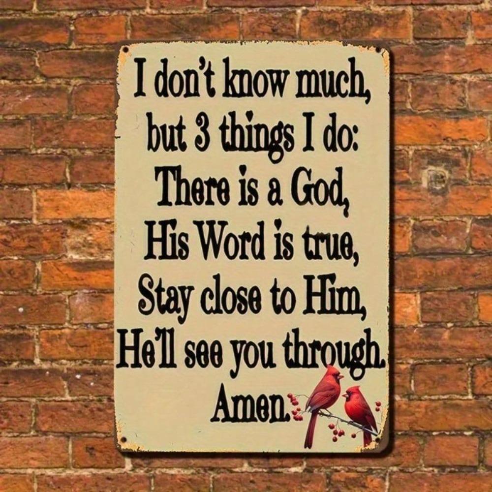 Vintage Faith Trust Quote Tin Sign Wall Decor Art Metal Plaque