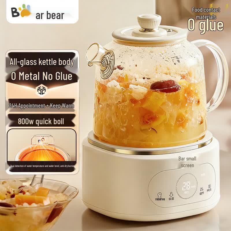 Bear 1L Smart Glass Health Kettle CN plug (adapter included)