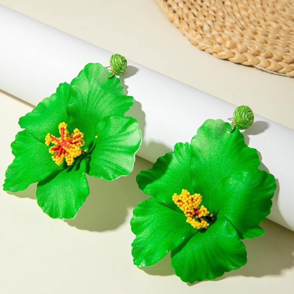 Cloth Fabric Flower Earrings Sweet Beach Drop Earrings Fresh Floral Pendant Earrings Girls