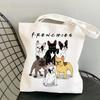 Frenchie French Bulldog Print Reusable Women Shopping Tote Bag Women Shoulder Bag Students Teacher Book Bag Travel Storage Bags