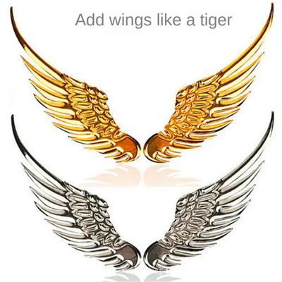 Car Auto Sticker 3D Stereo Metal Angel Wing Moto Decoration with Decals Emblem Chrome Auto 3D Big Sticker Exterior Decal