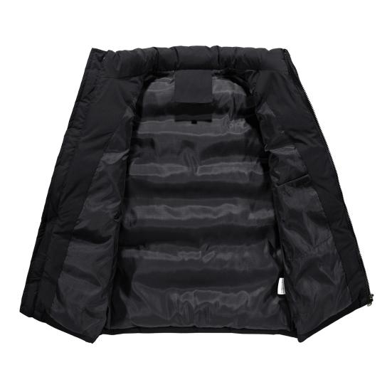 Männer Herbst Winter Einfarbig Weste Mantel Stehkragen Ärmellose Wasser-Beständig Außen Zipper Knopfleiste Puffer Weste
