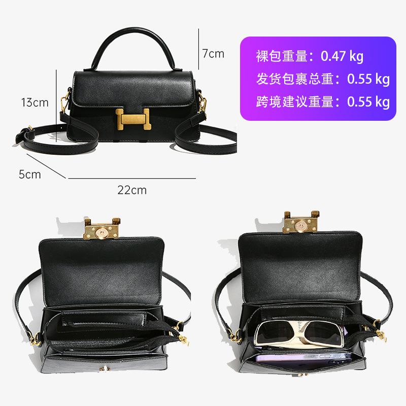 Premium small square bag women's autumn and winter new fashion simple texture shoulder messenger bag popular handbag