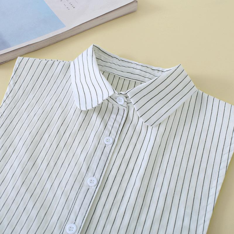 

Мужские полосатые повседневные накладные воротники для женских съемных воротников-стоек с лацканами для блузки, половина рубашки, съемные воротники, ложный воротник, декор