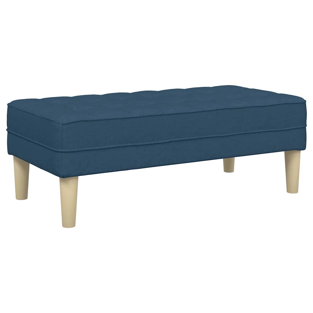 Blue Upholstered Bench with Cushion 113 X 57 X 39 Cm Fabric