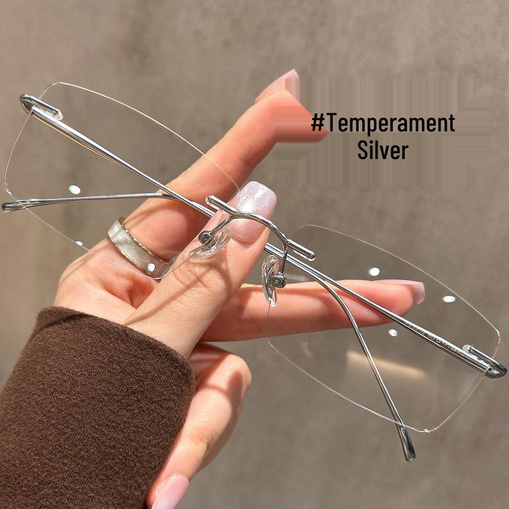 Men's Ultralight Frameless Glasses: Gold Wire Rimless, Prescription-Ready for Myopia, High-End Business Style