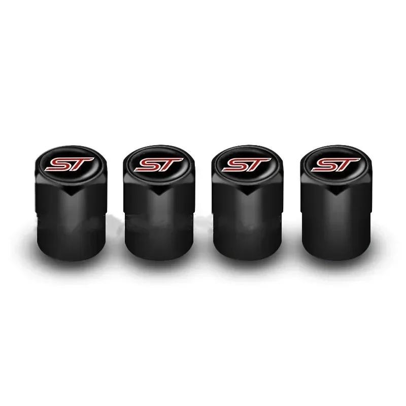 Cjafuz1 4PCS Car Wheel Tire Valve Stem Caps Airtight Cover For Ford ST Line Focus X 2 3 Mondeo Fiesta Kuga MK2 MK3 MK4 Tyre Accessories