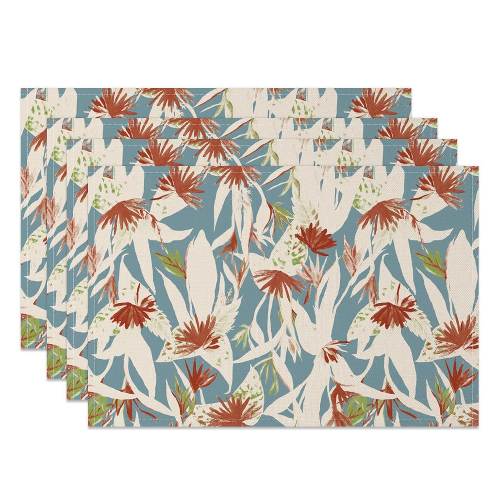 4-Piece Elegant Floral Placemat Set, Vintage Style Dining Table Mat, for Dining & Wedding Decoration – Exquisite