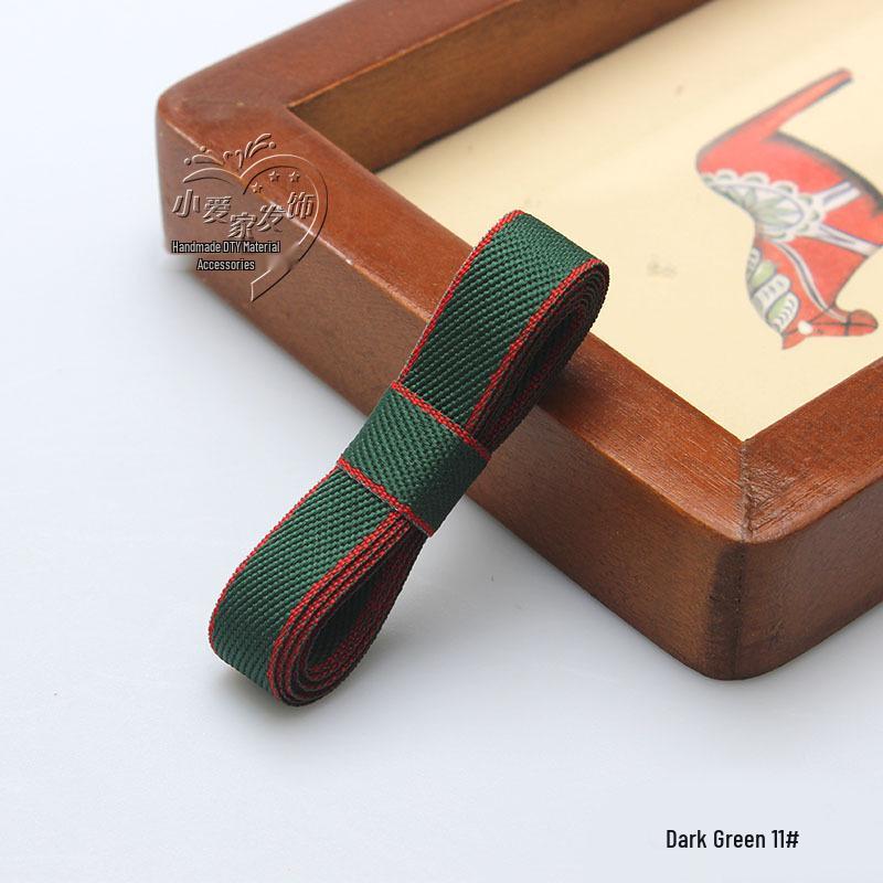 10 Yards 1cm Korean Colored Edge Cotton Webbing for Hair Clip Bows and Ribbon Accessories