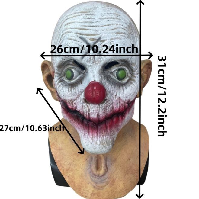 Halloween Clown Horror Mask Latex Headgear Costume Mask, can be labeled and passes quality inspection