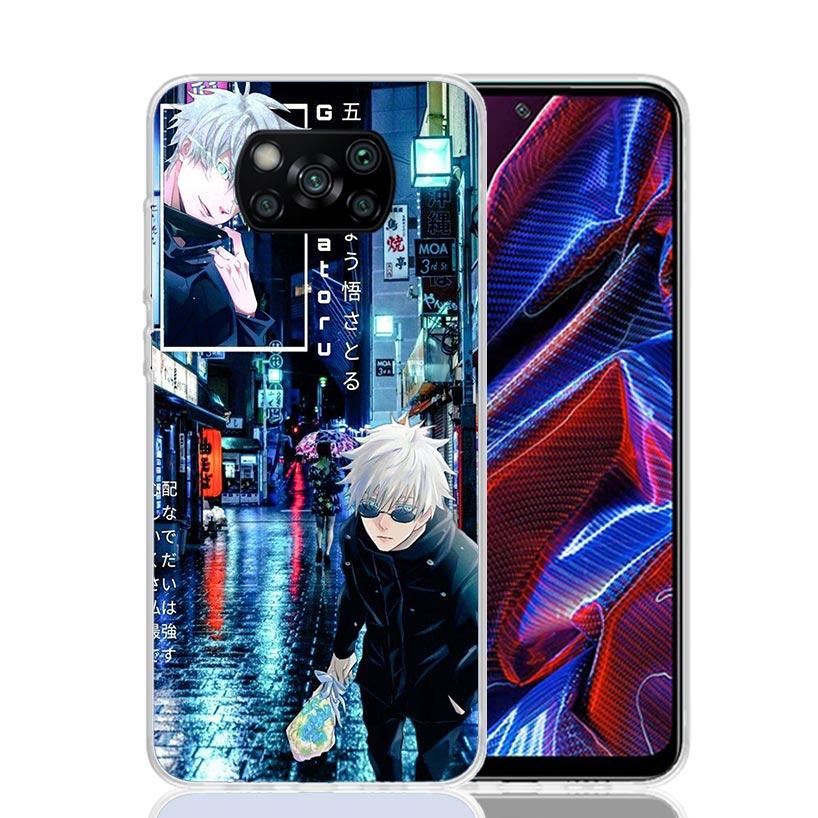 JujuKaisen Gojo Satoru Phone Case For Xiaomi Poco X7 X6 X5 Pro F7 Ultra Redmi 15C 15 13 13C 12 12C 10 10A 10C 9 9A 9C 9T Cover P