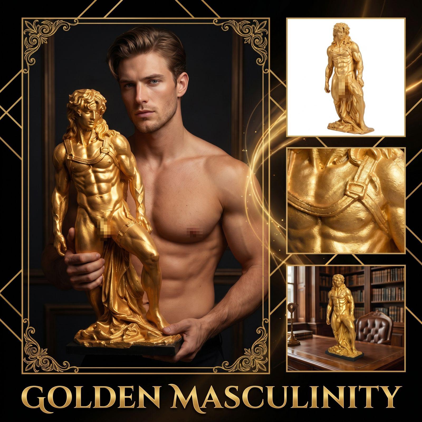 Goldene Männliche Skulptur Dekoration One Size brown