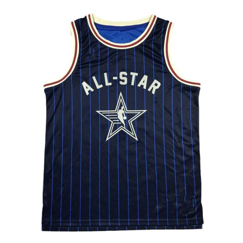NBA All-Star Blue Hot Press Basketball Jersey Men Women Breathable Sport Wear Practice Game