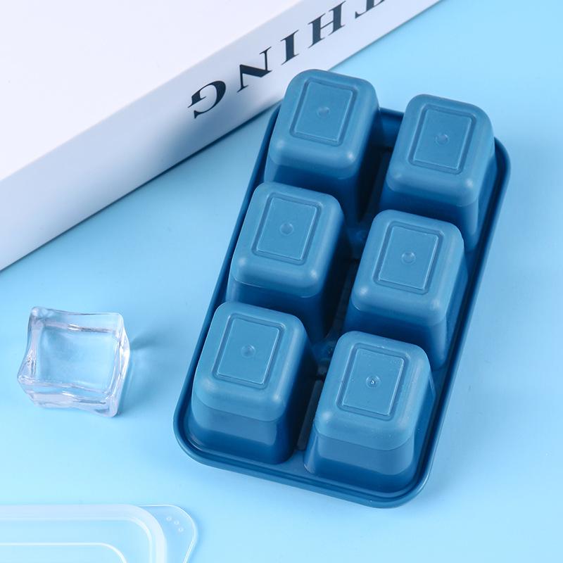 6 Grid Big Ice Tray Mold Giant Jumbo Large Food Grade Silicone Ice Cube Square Tray Mold DIY Ice Maker Ice Cube Tray