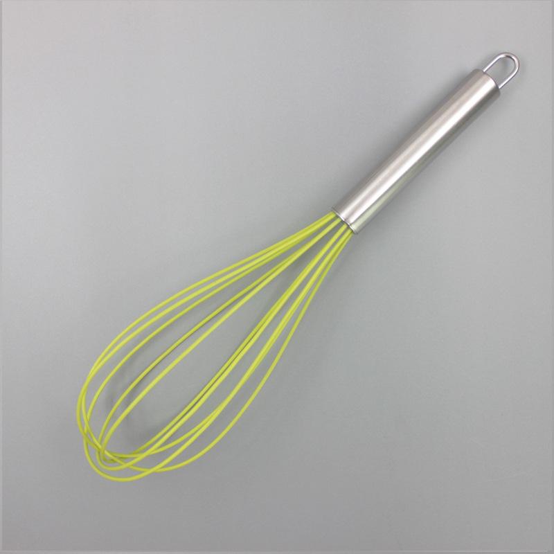 Stainless Steel Silicone Whisk - Handheld Cake Cream Beater Mixer Tool