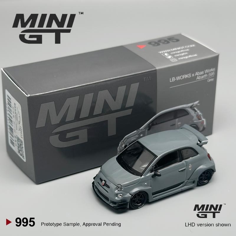 

MINIGT 1:64 Grey Red Abarth 595 LB-WORKS x Abas Works alloy car Model 995 963 1051