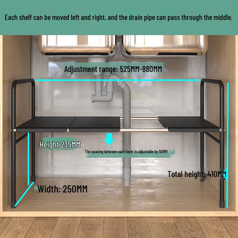 Retractable Kitchen Sink & Pot Storage Rack