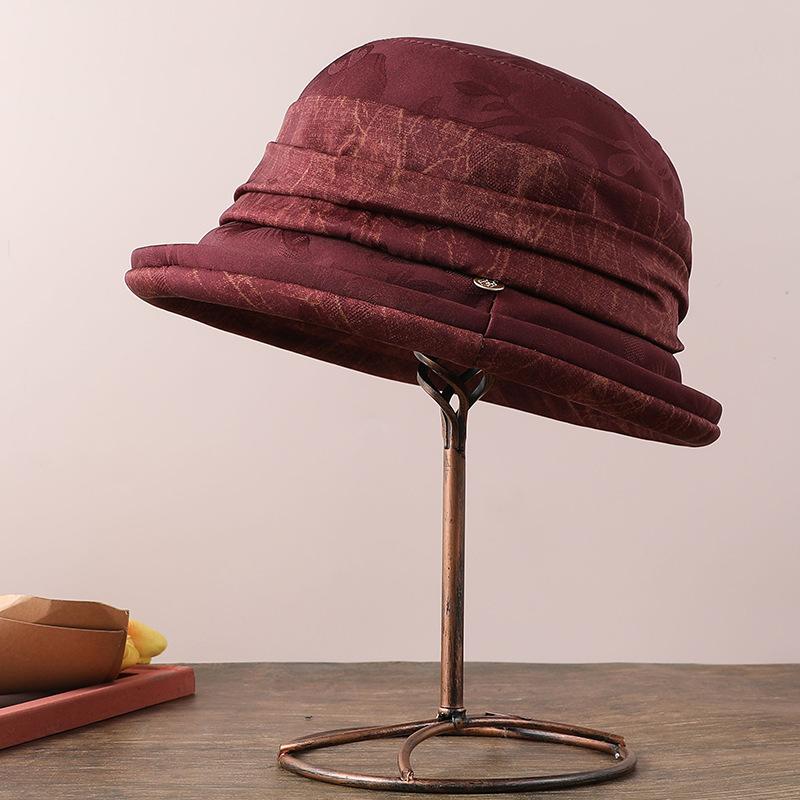 Autumn and Winter New Middle-aged Elderly Thermal Basin Hat Fashionable Versatile Grandma Hat Elegant Temperament Mother Bucket Hat