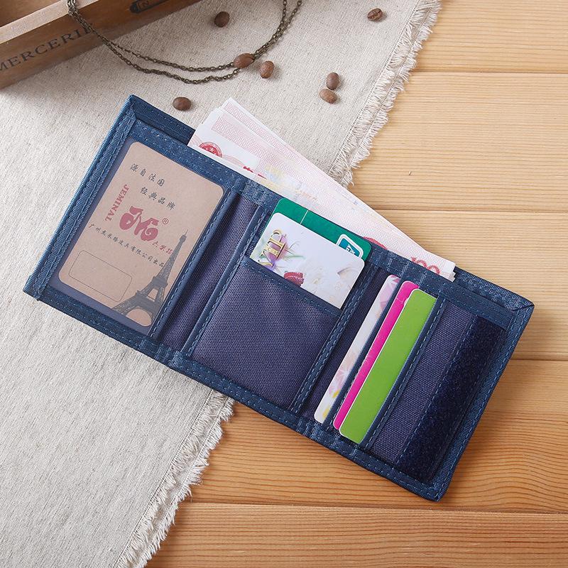 Men's Korean Style Canvas Tri-fold Wallet for Youth and Students