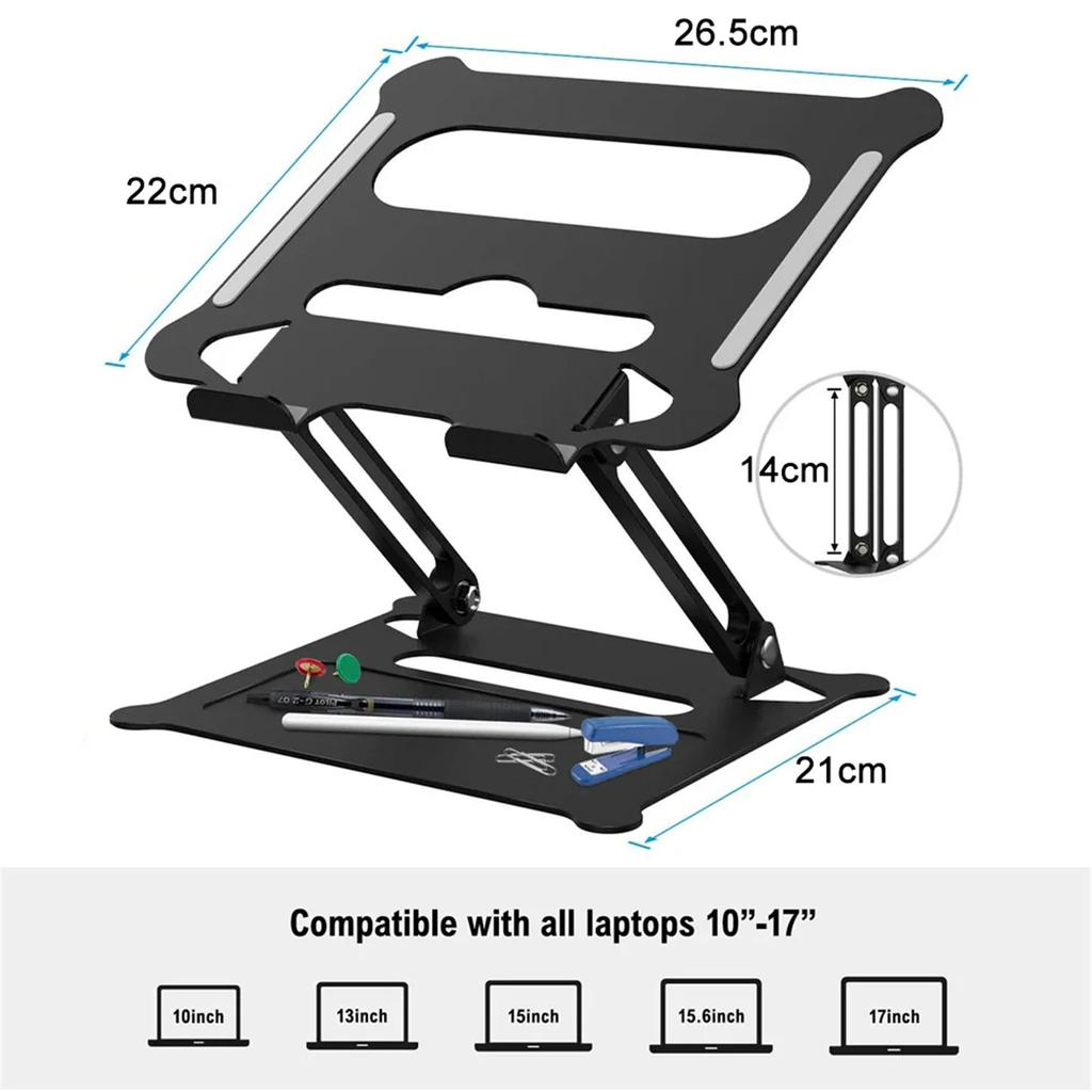 Adjustable Laptop Stand Ergonomic Portable Computer Stand with Heat Vent to Elevate Laptop Heavy Duty Laptop Holder Compatible