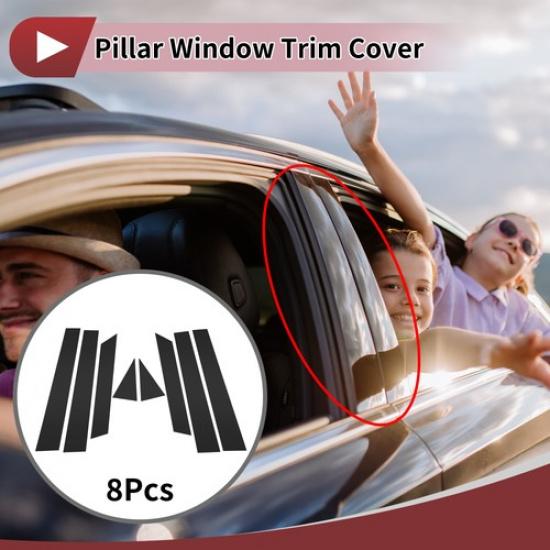 8 sztuk listew słupków drzwiowych i okiennych do INFINITI QX50 2014-2017 Czarny