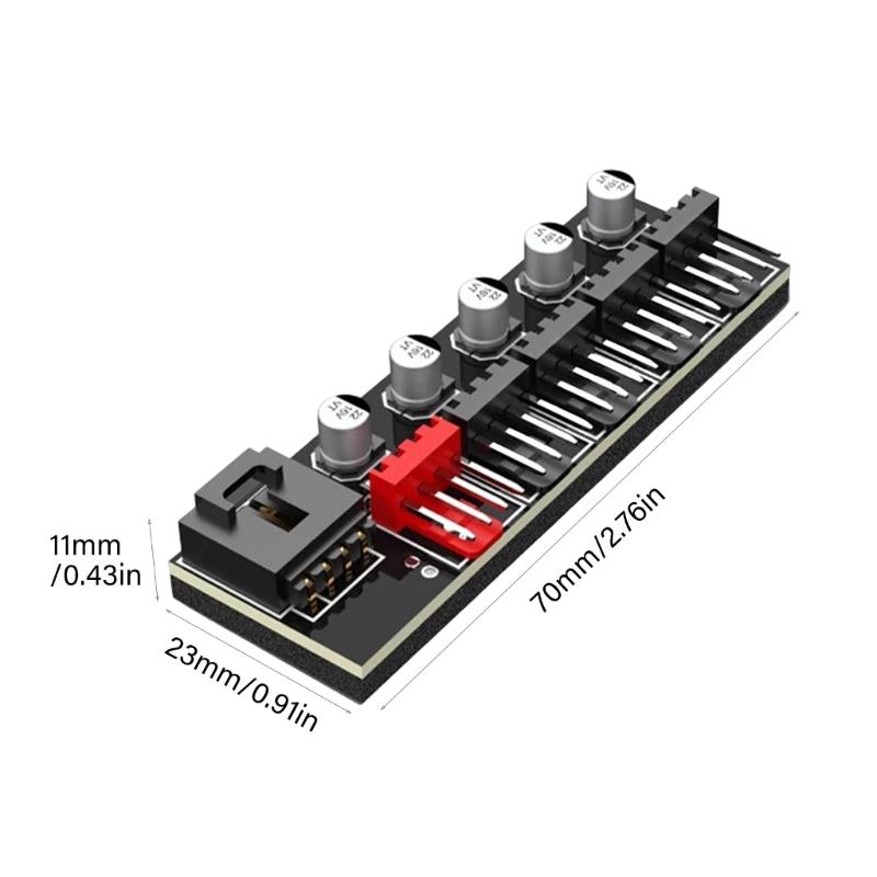 High Efficiency 4Pin Splitter HUBFor Computer Case Fan Supporting Multiple 4Pin Fan High Durability