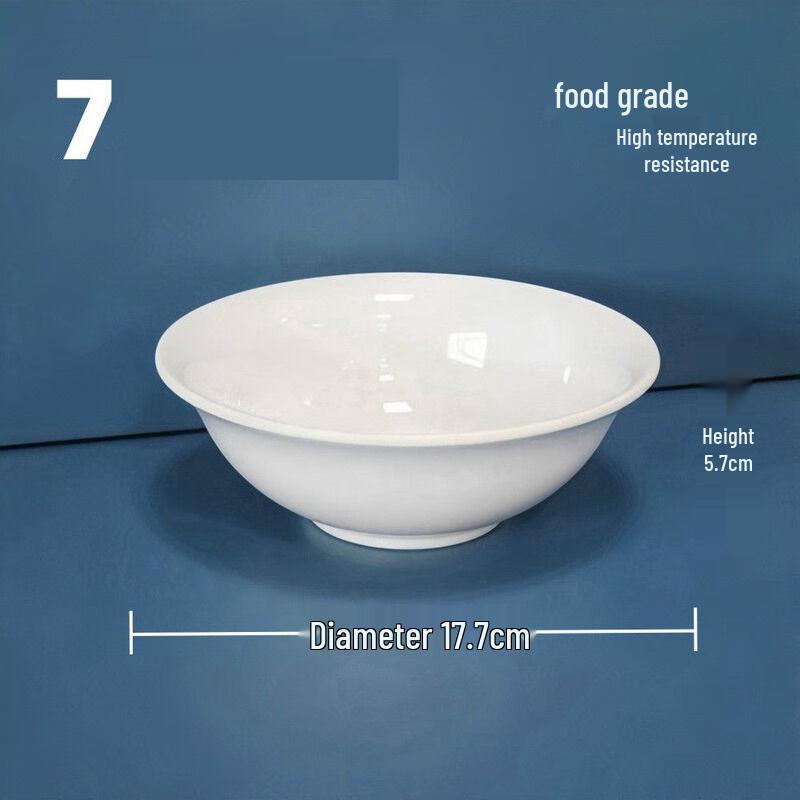 777 White 7-inch Melamine Round Bowls (10-Pack)