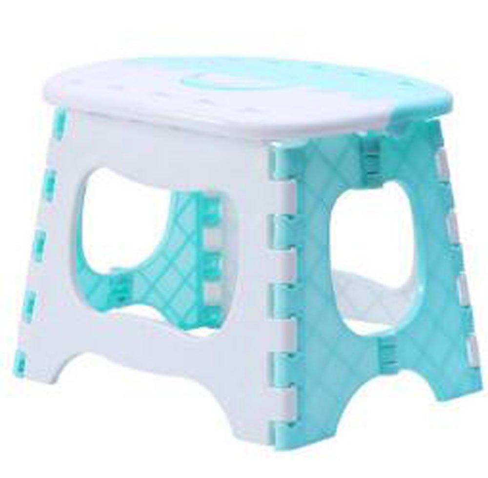 HJ Folding Chair Mini Step Stool for Portable Chair Mini Step Children, One-Touch (Blue)