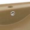Luxury Wash Basin with Faucet Hole Matte Cream 60x46 Cm Ceramic
