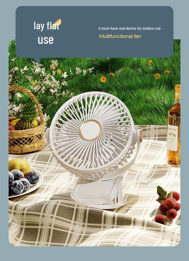 Powerful Wind Clip-On Mini Fan: Rechargeable, Long Battery Life, 3-in-1 Design for Home & Office Circulation F50