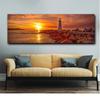 Beautiful Sunset Seaside Poster Lighthouse Picture Canvas Painting Prints for Living Room Bedroom Decoration Cuadros