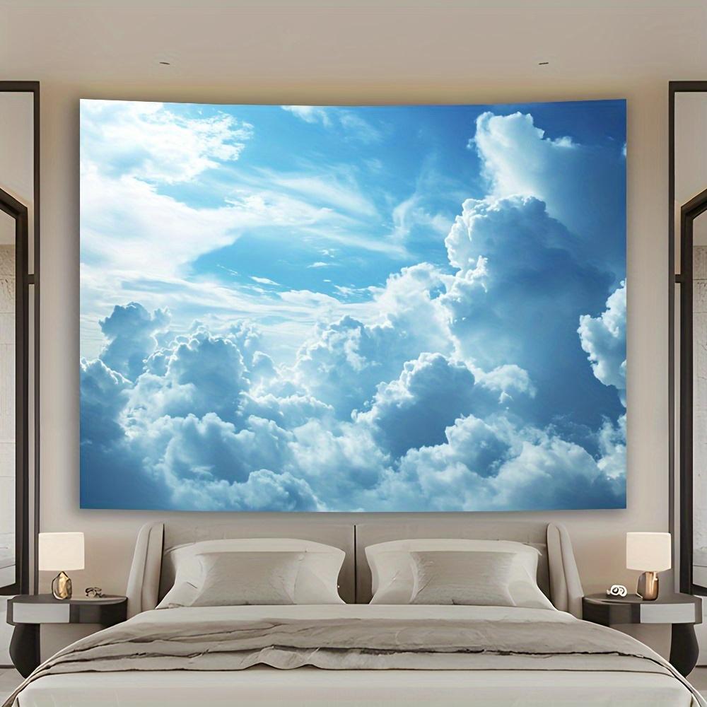 

Небесно-блакитні хмари Сонячні хмари Пейзаж Гобелен Настінний декор для дому для вітальні спальні гуртожитку Ідеальний подарунок на свято 29x37in