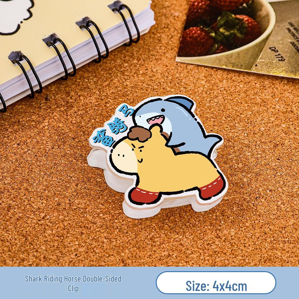 Cute Homophone Sticky Note Holder: Cartoon Decoration, Gift Sealing Clip, Girly Double-Sided Long Tail Clip