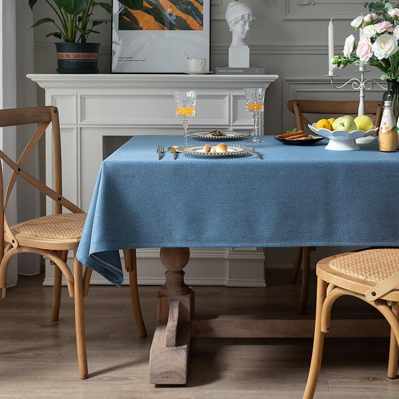 Thickened Polyester Cotton Imitation Cotton And Linen Modern Simple Solid Color Tablecloth Rectangular Coffee Table Tablecloth Dining Table Cloth 135x135