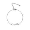 Heartbeat ECG Cat Paw Pendant Bracelet For Women Wax Cord Jewelry Gift