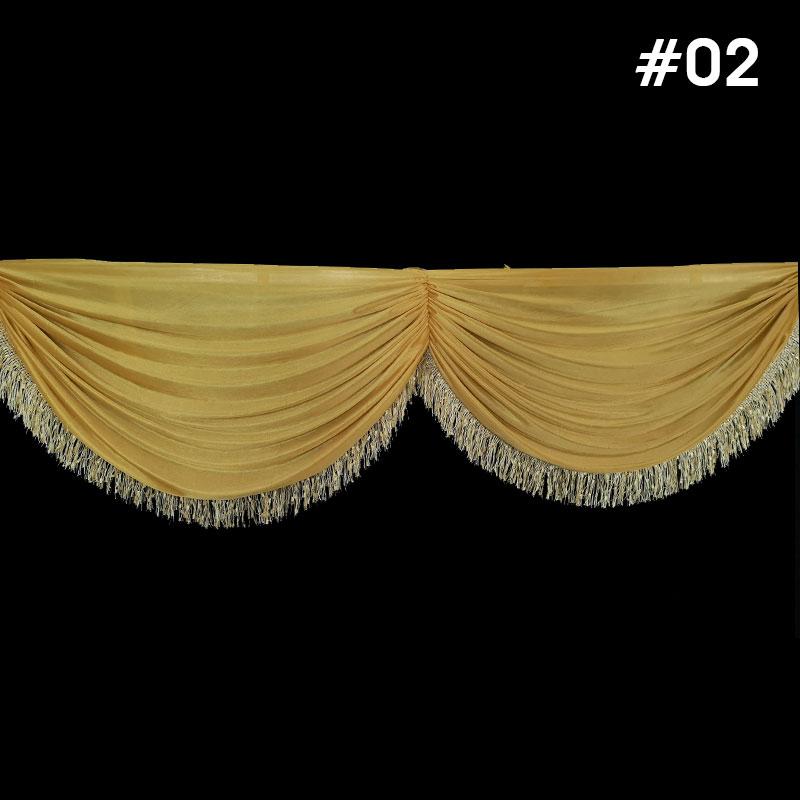 5M Wedding Party Background Drapes Valance Panel Hotel Backdrop Curtain Swag Stage Decor Curtain Head Drapery Ice Silk Swag