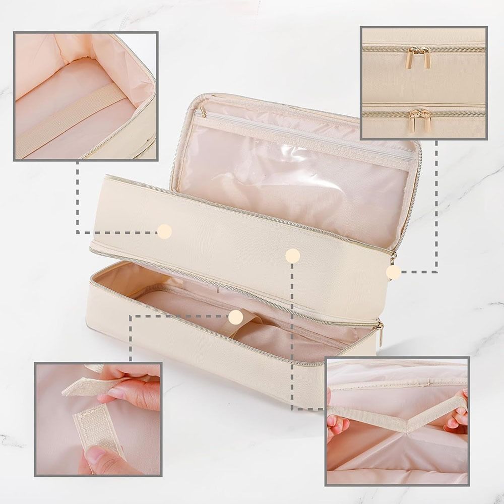 Double-Layer Hair Dryer Case Portable Hair Dryer Storage Bag for Shark Flexstyle/Dyson Airwrap
