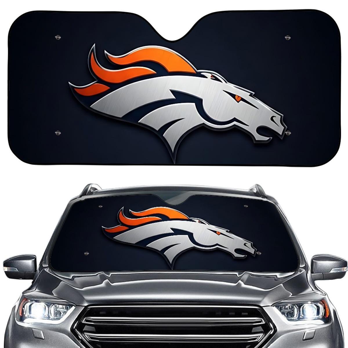 Denver Broncos Car Sunshade Visor - Universal Sun Blocker with Team Logo Pattern