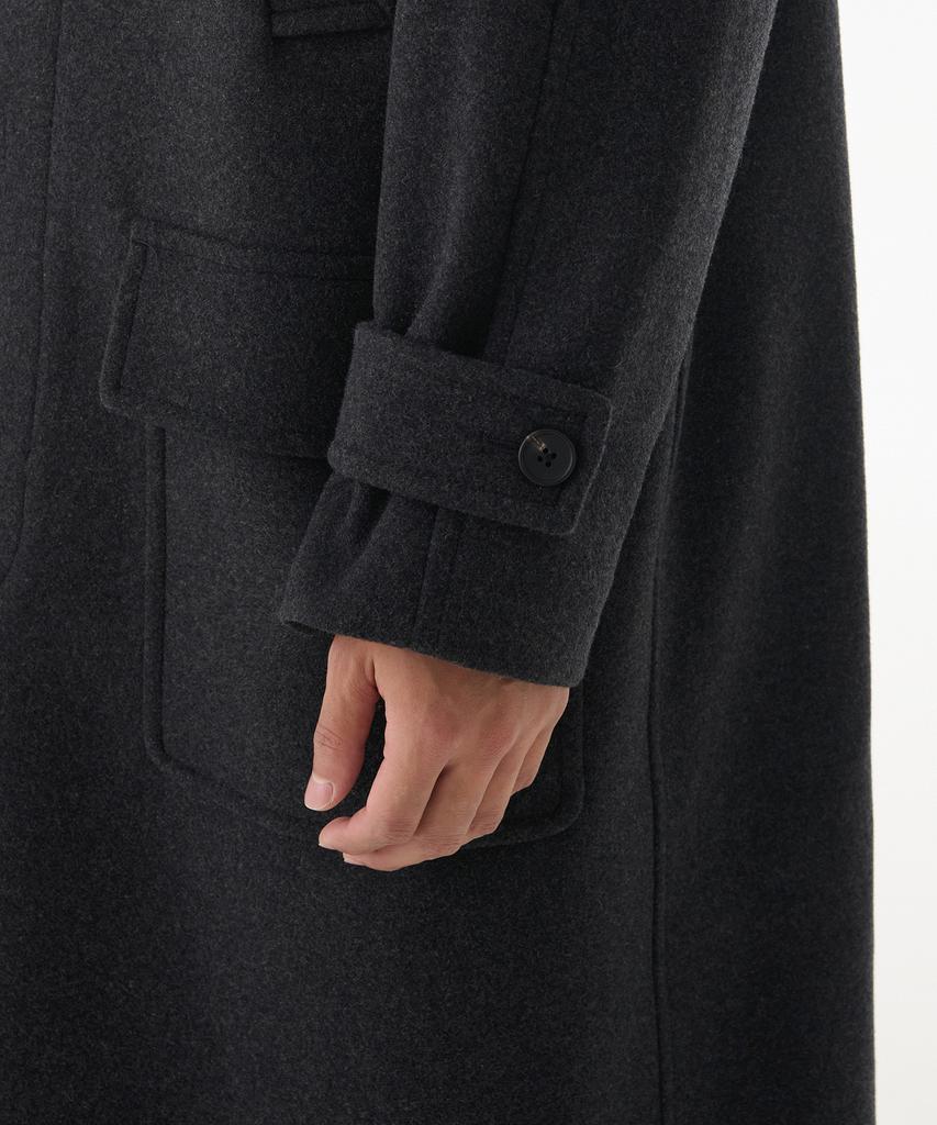 Musinsa Standard Wool Blend Oversized Muff Balmacaan Coat [Charcoal Grey]