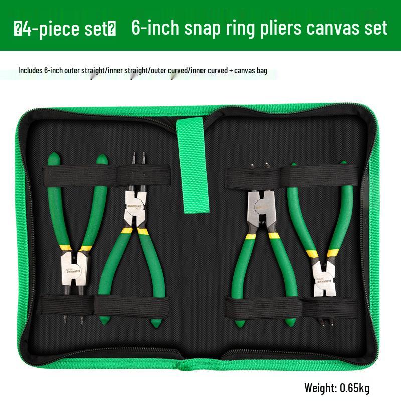 Multifunctional Yellow Retaining Ring Pliers Set: Internal & External Circlip and Spring Pliers