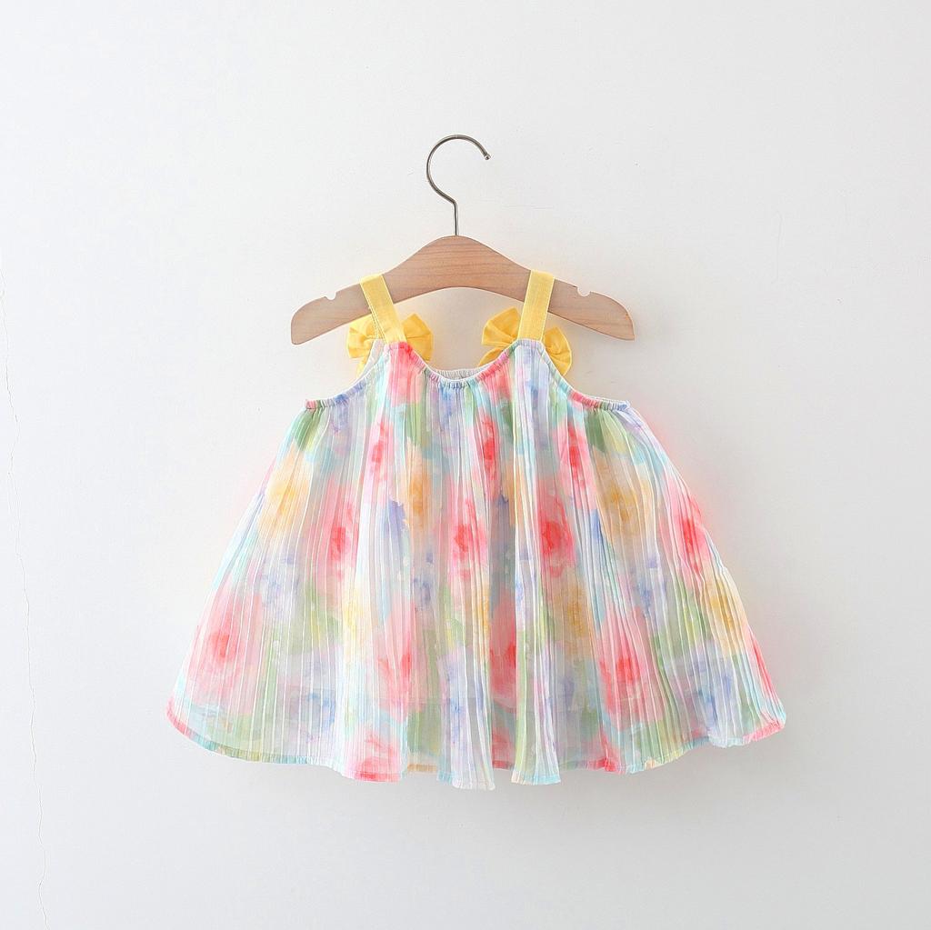 Girls' Summer Dress Children's Korean Baby Girl Princess Dress Flower Suspender Dress