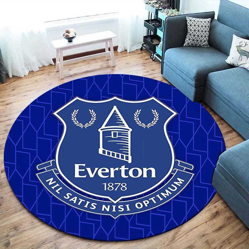 Tappeto Rotondo Everton F.C., Tappeto per Soggiorno Camera da Letto Divano Stanza dei Giochi Decorazione, Tappetino Antiscivolo