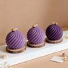 DIY Round Ball Scented Candle Silicone Mold Geometric Striped Spiral Sphere Resin Plaster Ornament Silicone Mold Home Decoration