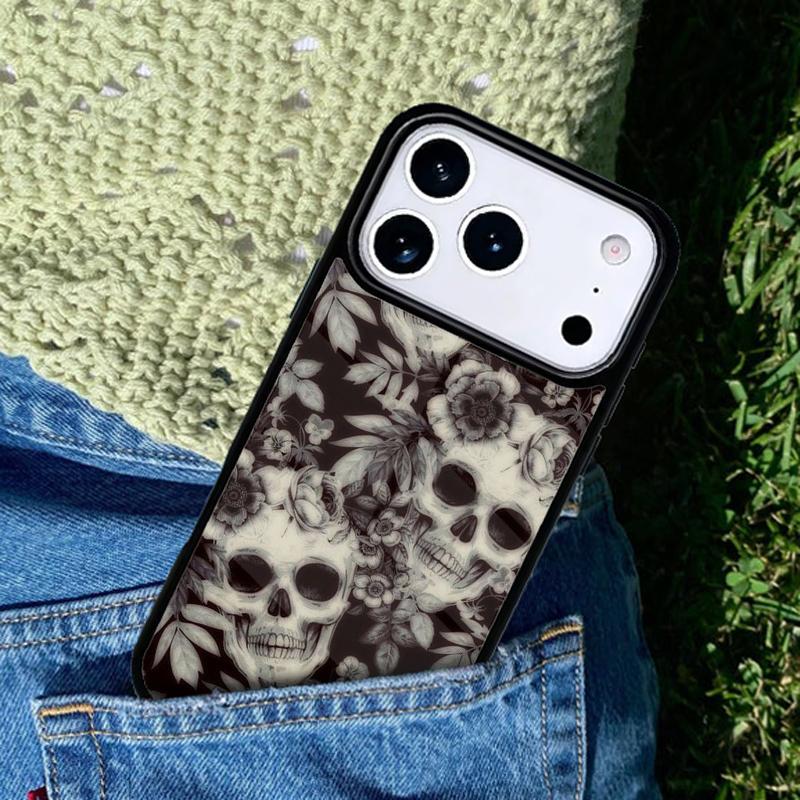 Cool Skull Gothic Phone Case Cover for IPhone 11 12 13 14 15 16e 17 Pro Max Coque for IPhone 17 Air