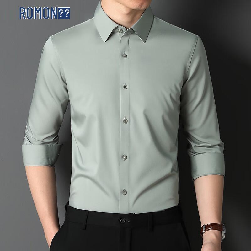 ROMON Men s Waterproof Wrinkle-Free Long-Sleeve Business Shirt L