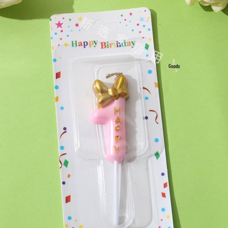 1st Birthday Bow Candle - Little Fairy Cake Decoration