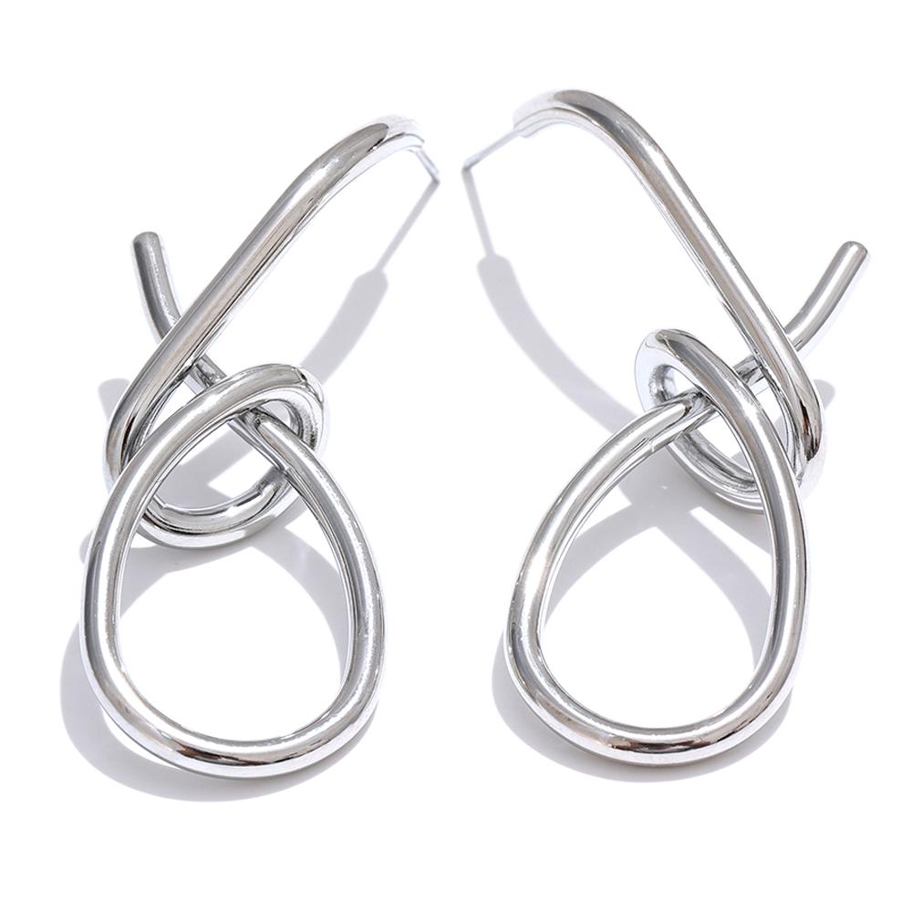 

Yhpup Personalized Stainless Steel Geometric Big Drop Unusual Earrings for Women Rust Proof Texture Statement Party Jewelry