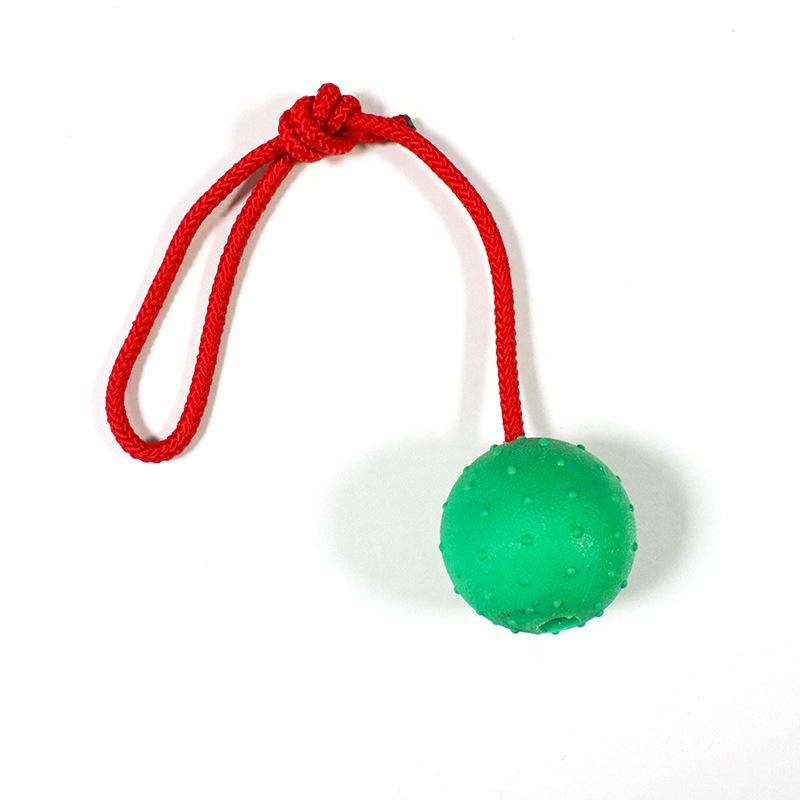 Rubber Ball with Rope Pet Teeth Indestructible Bite Toy Funny Puppy Training Solid Balls Pets Dog Chew Toys